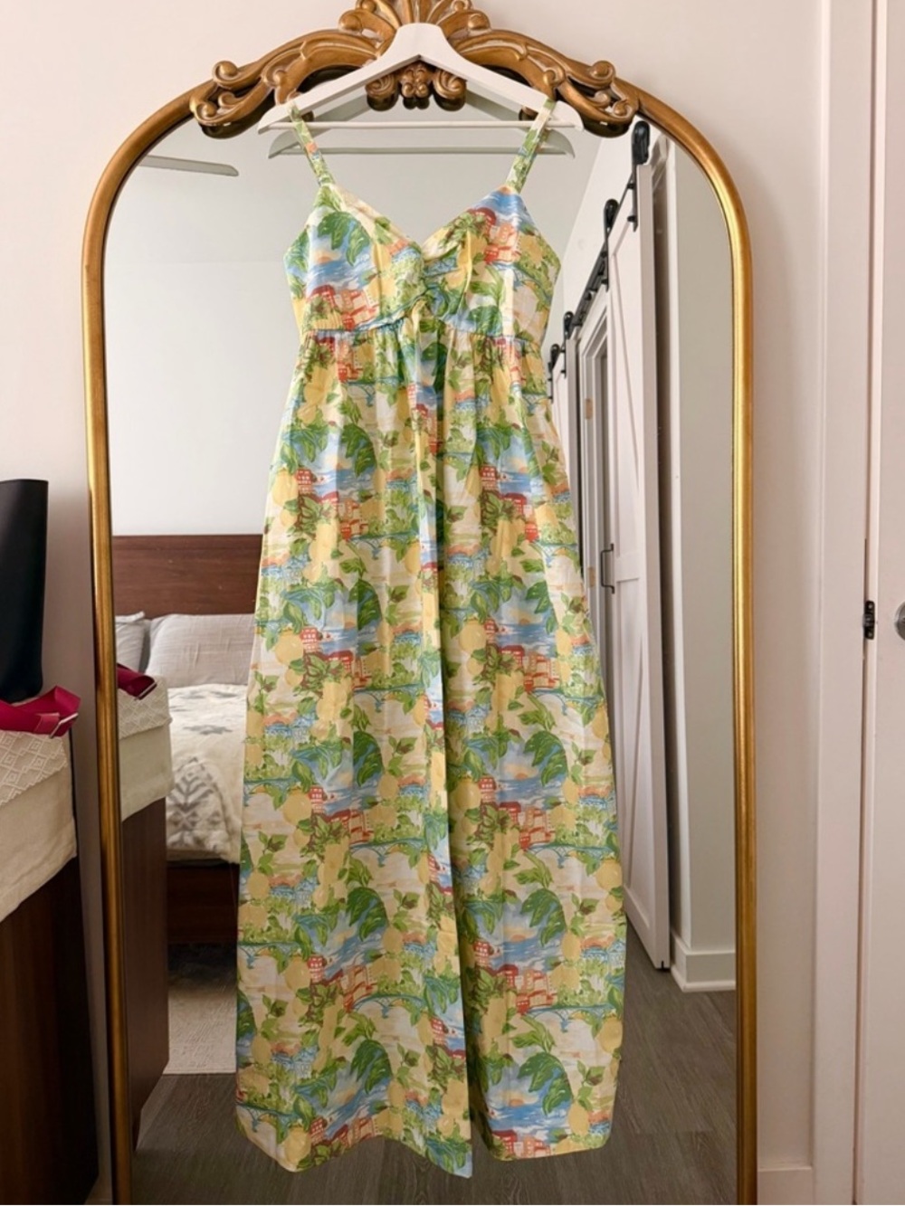 Abercrombie & Fitch Yellow and Green Floral Maxi Dress